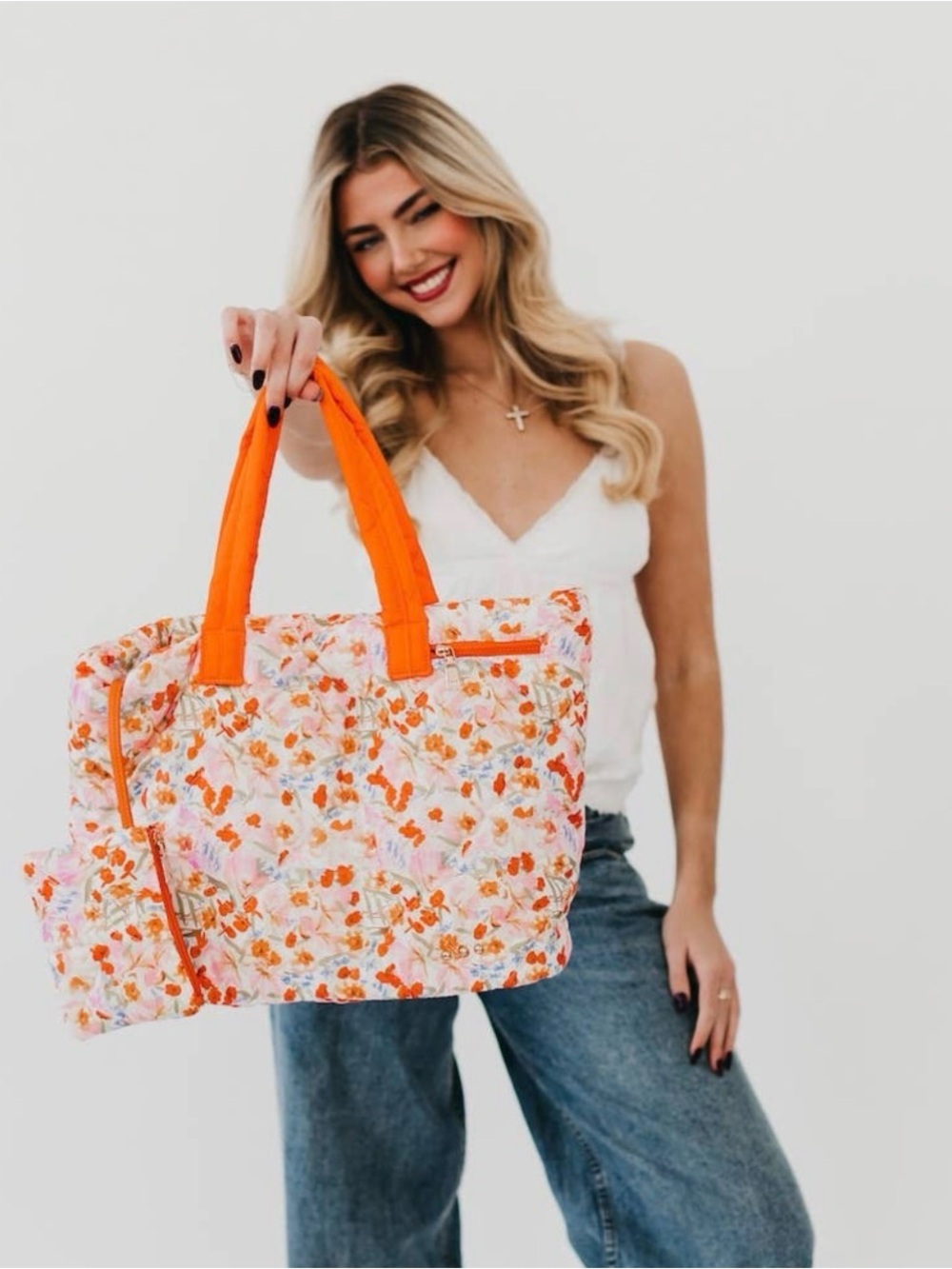 Presley Puffer Quilted Tote Bag With Pouch